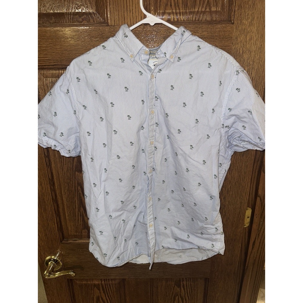Cactus Man Button Up Shirt Mens Large Slim Fit Palm Tree Print‎ Ricky Singh
